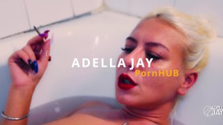 4K - MILF WIFE is Giving Blowjob in the Bathtub -Smoking HOT Pussy - ADELLA JAY