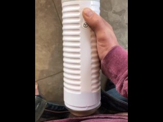 Max 2 male masturbator milks hard cock