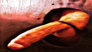 Du wirst von der Sissy-Shemale Brandy zum Glory Hole eskortiert, um für sie einen Schwanz zu lutschen