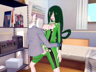 FUTA MY HERO ACADEMIA TORU HAGAKURE X TSUYU ASUI (3D HENTAI)