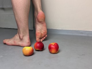 Smooth Twink Soles Playing with Apples