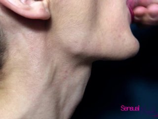 Close Up Tounge-Job ends with a nice oral creampie swallow