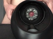 Preview 1 of Cock milked by Quickshot Vantage mounted in the Felshlight Lanunch - Couldn't last long - 4K UHD
