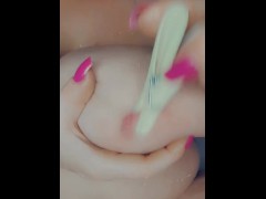 I love clamping my pink nips with pegs 