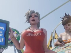 Mercy Lifeguard Cowgirl Average Waiting Time Animation Overwatch 3D