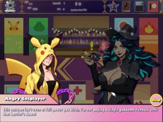 ConQuest [Hentai game] Cosplayer crazy fucking in the bushes in a convention sexy pikachu cosplay