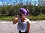 Preview 2 of Drinking Pee in Public, Risky through the Streets of the City, final session part 3 -short version-