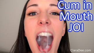 Clara Dee - Vinger zuigen JOI met enorme slordige facial en cum play