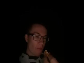 Daddy feeding me a orange from being warmed inside me 