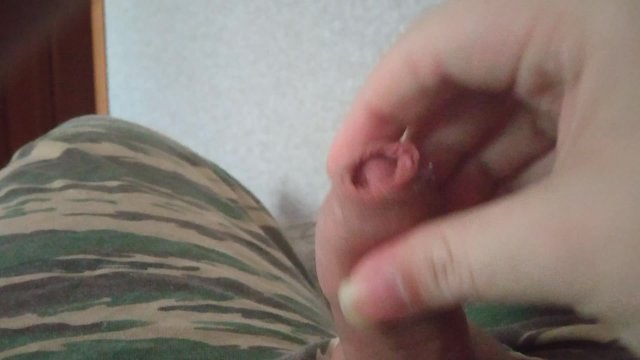 Masturbating small dick and juicy ejaculation