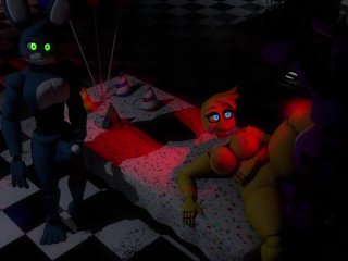 toy chica fnaf, c4d, blender animation, whithered bonnie