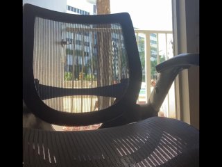 Ebony Vibrator Play With Pussy in Hotel Room In Front of Pool