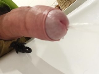 Pissing dick close up - uncut.