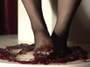 Preview 4 of Cranberry Sauce Smush! Nylon Feet ASMR