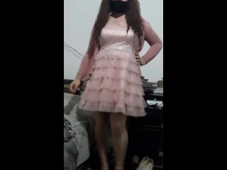 Crossdresser wearing a princess dress