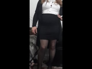 Man dressed as sexy secretary