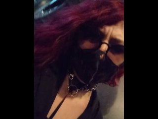 Plugged exhibition slut masturbates on streets of Vegas.