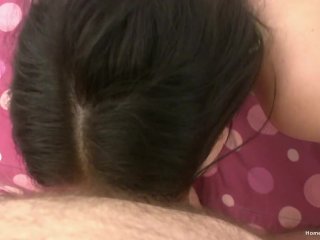 Thin brunette masturbates then_sucks her photographer