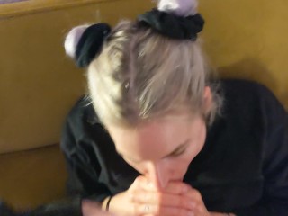 Romantic birthday fun, foot job, breaking in our_new couch,huge creampie