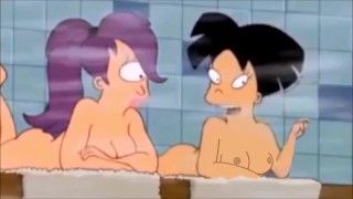 Amy Wong mostrando sus tetas en la sauna - Futurama Animado Hentai Cartoon Porn