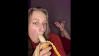 Blow Job Involving A Banana Sucking