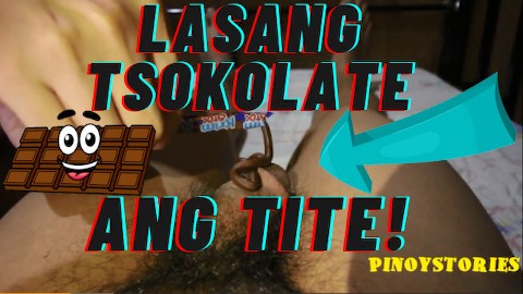 Sinipsip ni Sweet Pinay ang Krim Stix Chocolate Milk Flavor sa Mabuhok na Tarugo ng Binatang Chinito