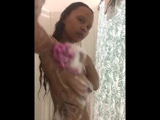 solo female, reality, soapy wet pussy, masturbation