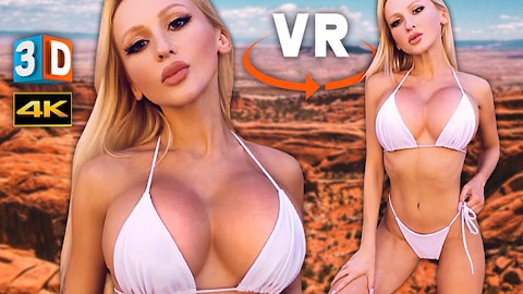 BIG FAKE TITS IN WHITE MICRO BIKINI BUBBLE BUTT THONG YESBABYLISA VR 4K 180/360 PORN STEREOSCOPIC