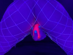 ASMR self-pleasuring under a blacklight with my hands, vibrator, and glow in the dark lube