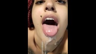 hotwife playing with cum