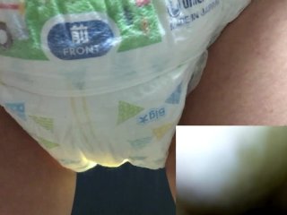 kink, solo male, peeing, japanese diaper