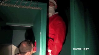 971 sex gay bottom sukc th cock of Santa claus in the glory holes for christmas
