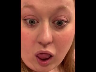 vertical video, big tits, redhead, small tits
