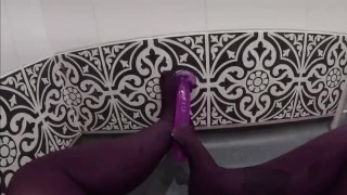 Slutty Foot job In Purple Tights