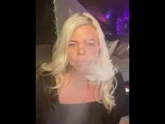 Cute Bbw smokes with belly play!