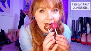 Trying Out My Pussy And Ass With The Lollipops I Got For Giving A Boy A Blowjob