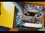 Preview 6 of UNBOXING - Pornhub AWARDS 2020 - Anuskatzz unbox her Pornhub present - SFW, ink , tattoo, bodymod
