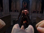 Preview 6 of Citor3 VR SFM 3D XXX Games Bondage huge tits latex mistress sucks off  twice double oral creampie