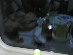 Picked up a girl with big boobs and fucked her right on the train! Stuffed pussy ( cream pie )