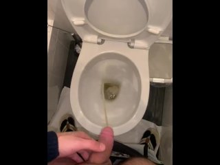 Best sensation, peeing in public toilet