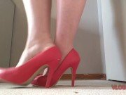 Preview 6 of sexy red heels. standing shoeplay