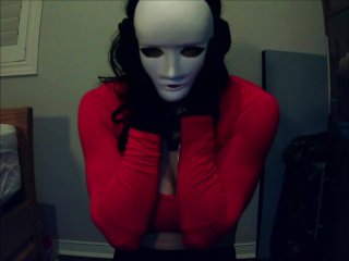 Jane Pt1! Mysterious White Mask GirlPlaying with_Her Tits, But Who Is She?