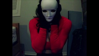 Jane Pt1! Mysterious white mask girl playing with her tits, but who is she?