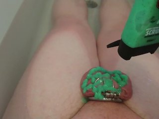 CBT & Edging with Mint Shower Gel in Chastity