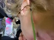 Preview 5 of Beautiful Sarah Evans Sucks Cock in Public and Gets Hot Facial. Cum Follow Me on Twitter