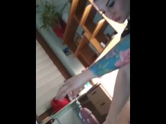 Mistress Katrix and her slave penis torture with dilator sounding,hard.