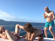 Preview 1 of 2 Teens Take 2 Cocks on Deepthroat Boat with Original MILF Hunter -Nikki Sweet Destiny Cruz