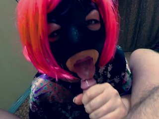 deep blowjob, role play, japanese cosplay, blowjob spit out cum