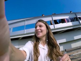 Talia Mint_Plays in Public with Remote Control_Toy Over the Phone with_Fan