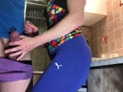 Preview 2 of Fucked Wife's Sister while Wife was in the Next Room. Cum on Leggings